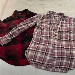 Madewell Women’s Plaid Button-Up Shirts - Red & Pink